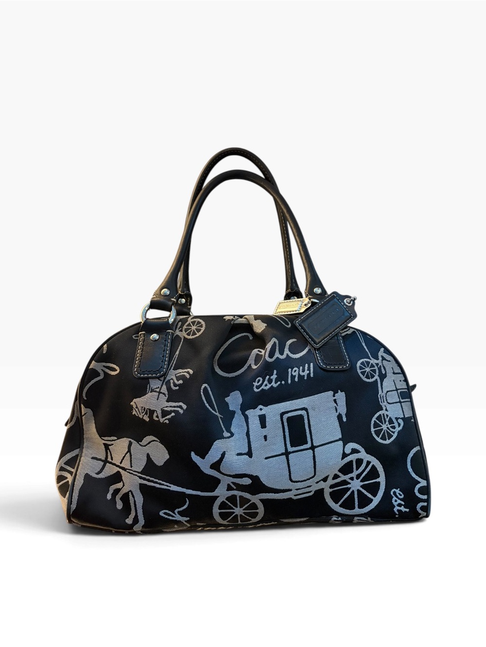RARE Coach Horse & Carriage Pleated Tote, style #14482
